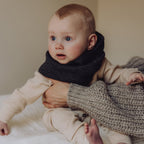 Kids' Merino Rib Infinity Scarf – Storm Stripe