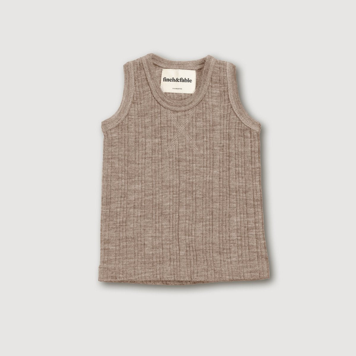 Kids' Merino Rib Singlet – Sand