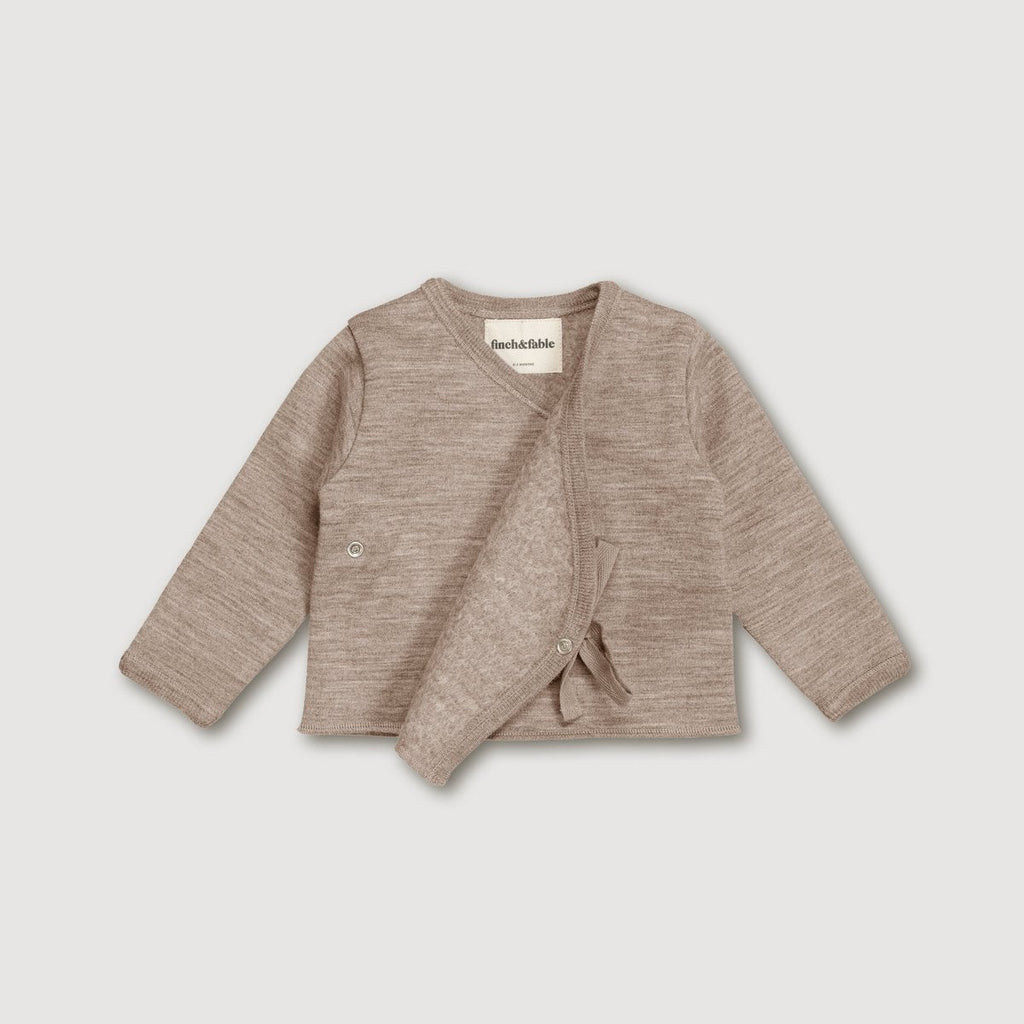 Baby Merino Fleece Cardigan – Sand
