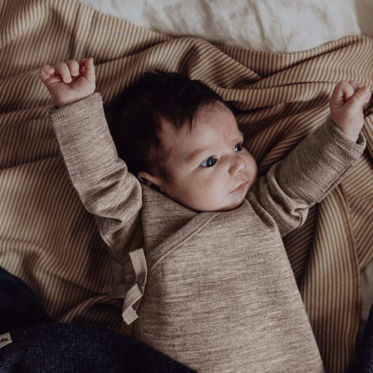 Baby Merino Fleece Cardigan – Sand