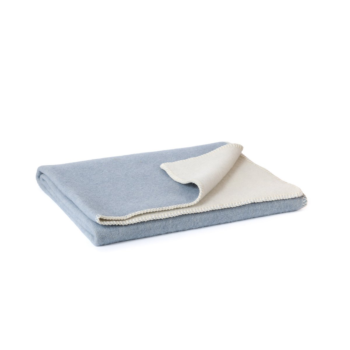 Wool Crib Blanket – Blue Fog, 100 × 140 cm