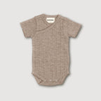 Baby Merino Rib Short-Sleeve Bodysuit – Sand