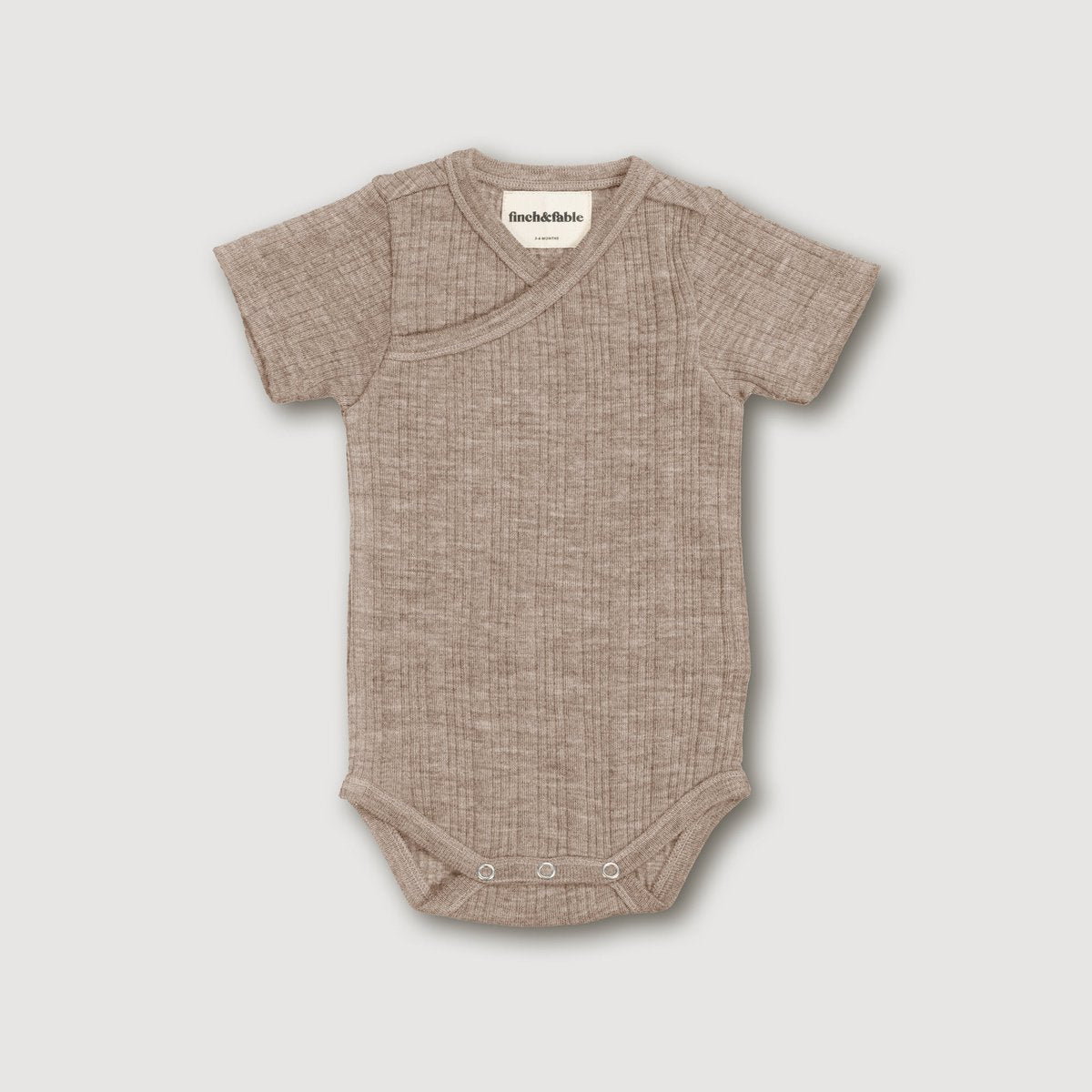Baby Merino Rib Short-Sleeve Bodysuit – Sand
