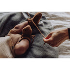 Merino Knitted Baby Blanket – Dove