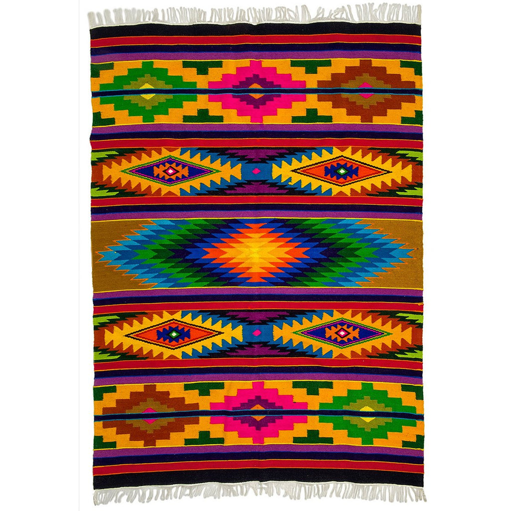 Aztec Wool Rug – Multicolour, Medium