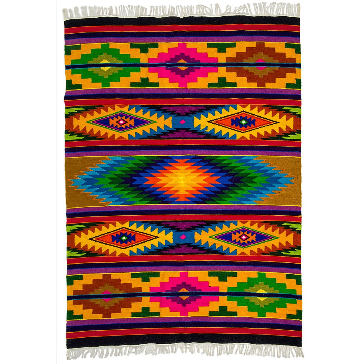 Aztec Wool Rug – Multicolour, Medium