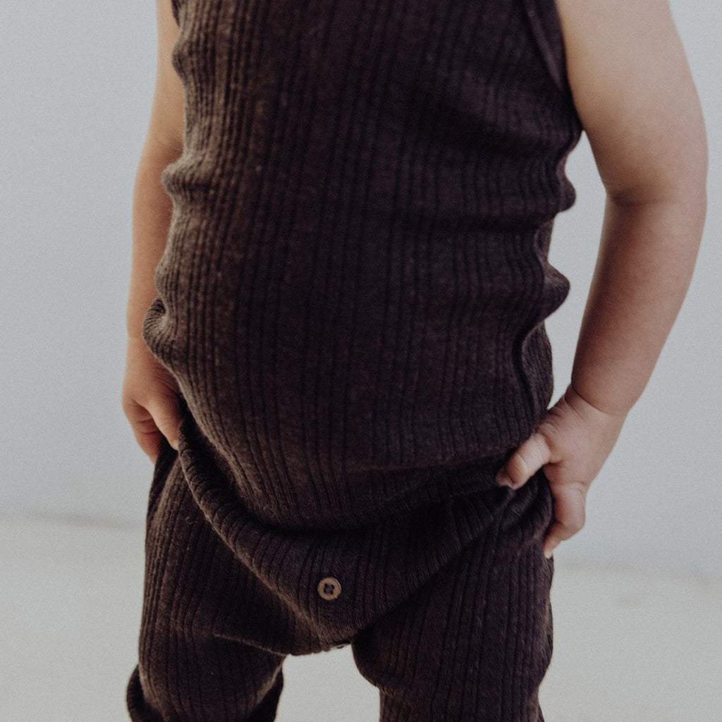 Kids' Merino Rib Singlet – Storm