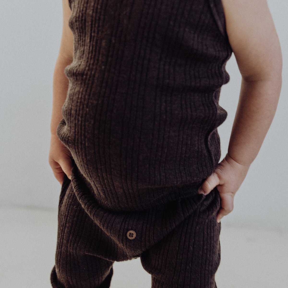 Kids' Merino Rib Singlet – Storm