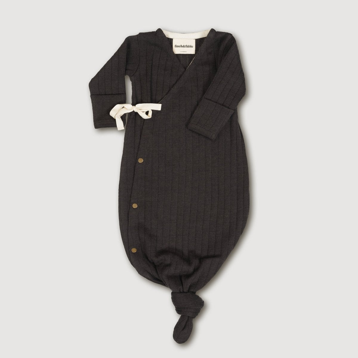 Baby Merino Rib Kimono Gown – Storm