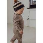 Baby Merino Rib Playsuit – Sand