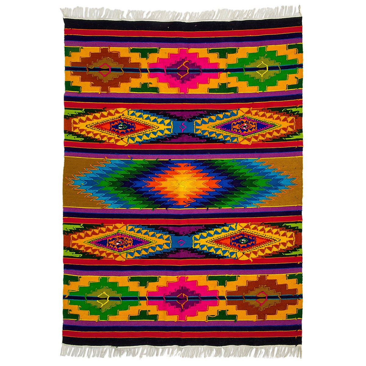 Aztec Wool Rug – Multicolour, Medium
