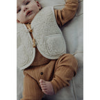 Kids' Merino Rib Henley Top – Fawn