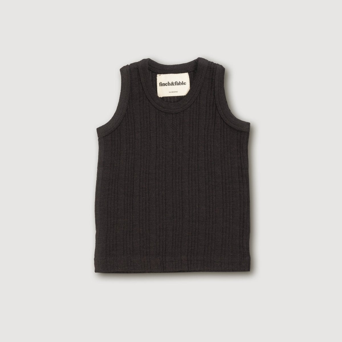 Kids' Merino Rib Singlet – Storm