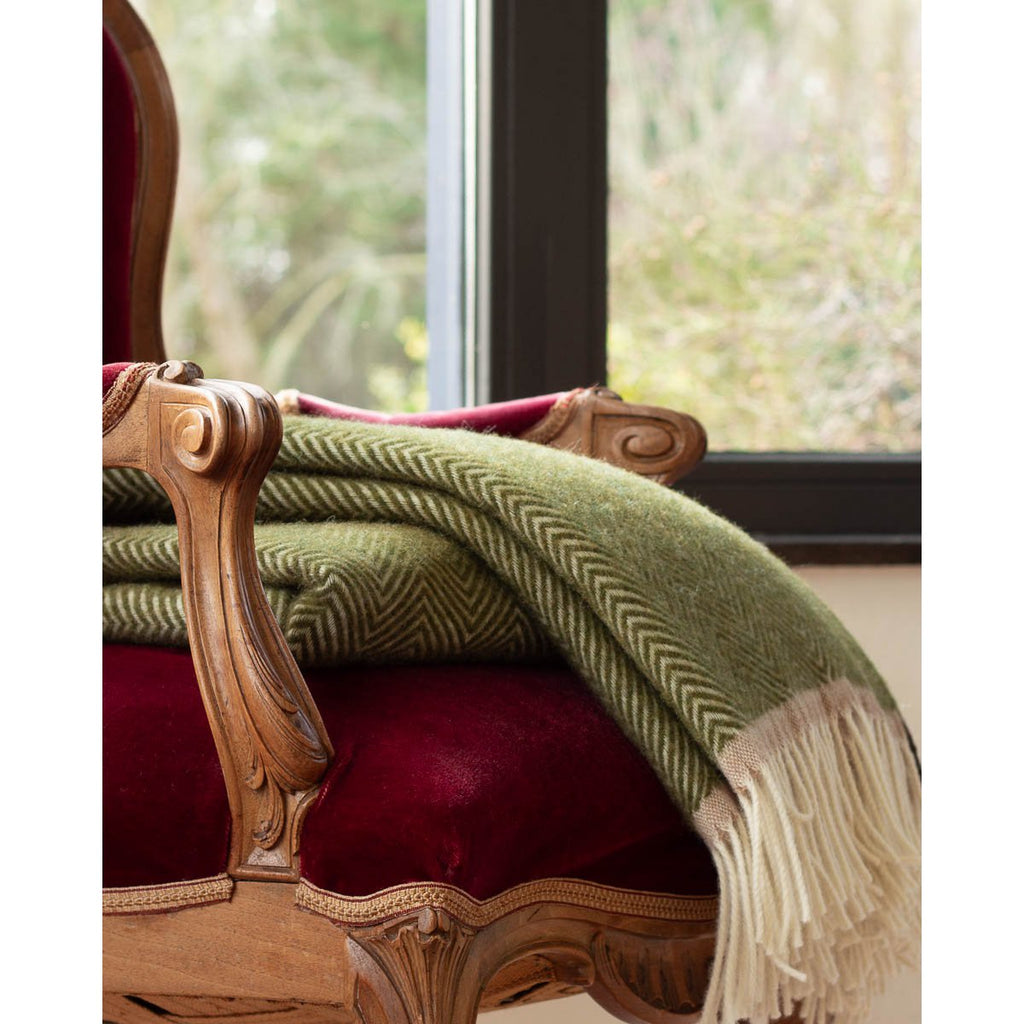 Denver Wool Throw – Olive