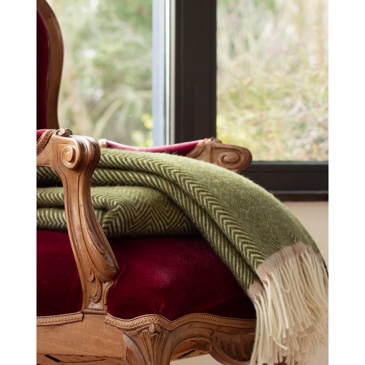 Denver Wool Throw – Olive