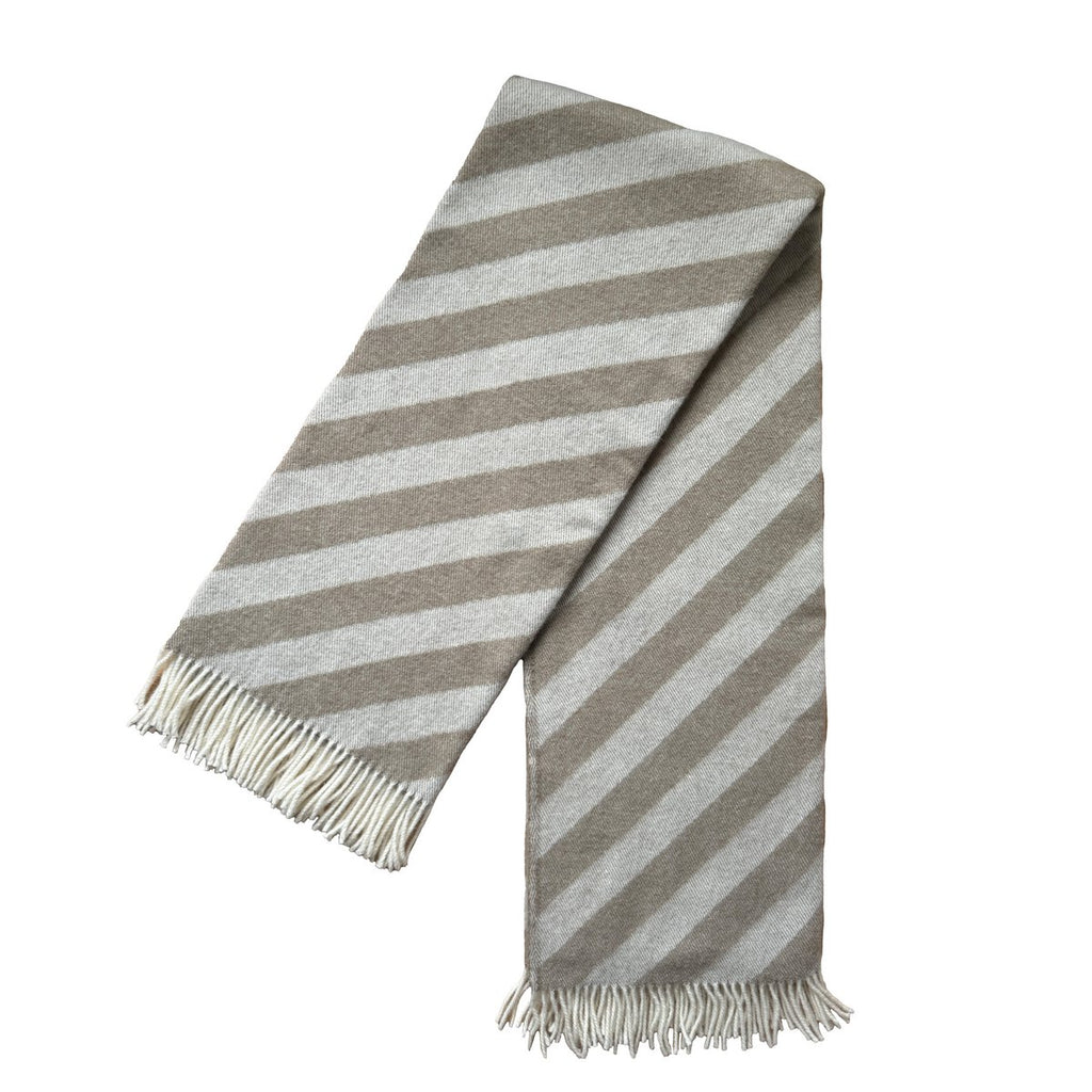 Filip Jacquard Wool Throw – Beige, 130 × 180 cm