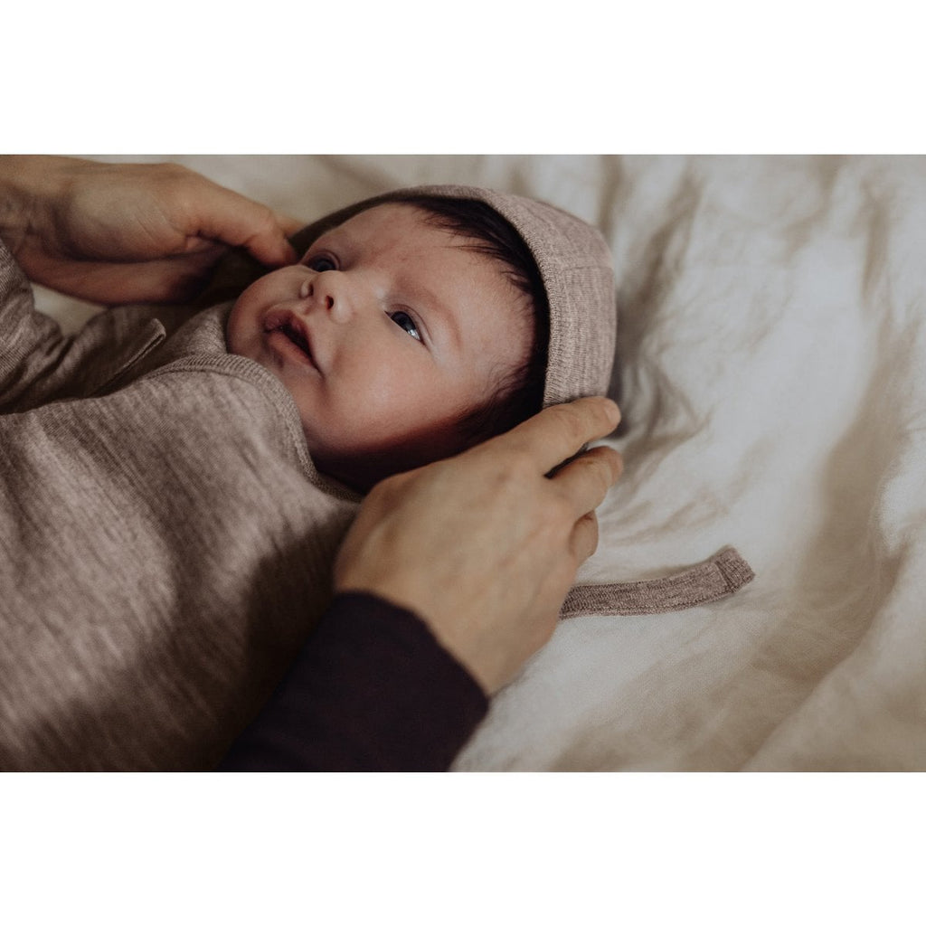 Baby Merino Fleece Bonnet – Sand