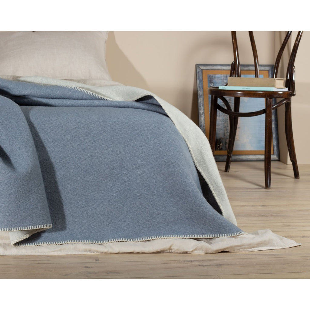 New Zealand Wool Bed Blanket – Blue Fog