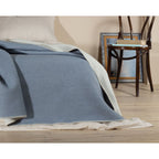 New Zealand Wool Bed Blanket – Blue Fog