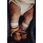 Merino Knitted Baby Booties – Fawn