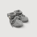 Merino Knitted Baby Booties – Dove
