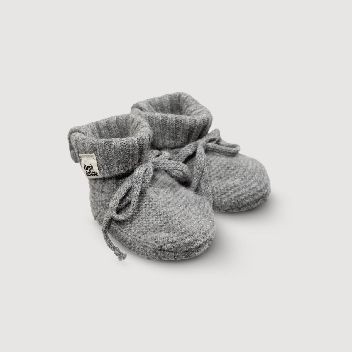 Merino Knitted Baby Booties – Dove