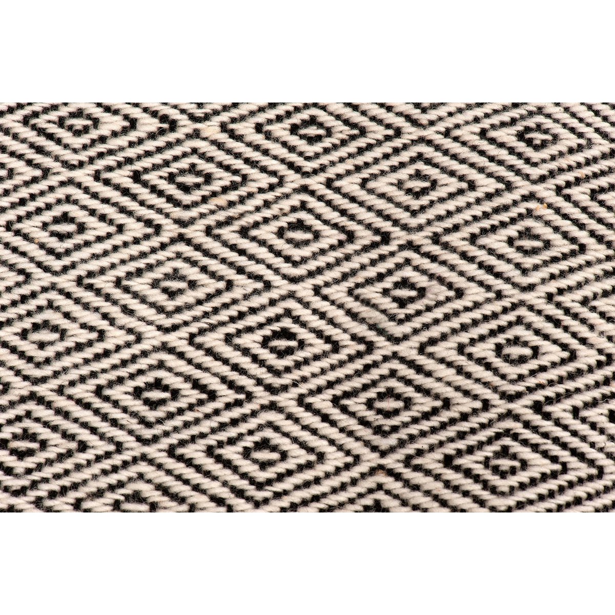 Rombo Wool Rug – Black & White, Small
