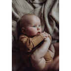 Baby Merino Rib Long-Sleeve Bodysuit – Fawn