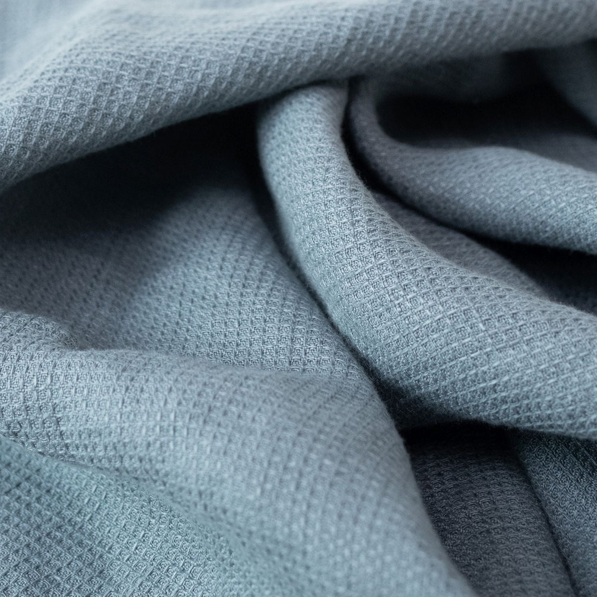 Honeycomb Fine Waffle Towel - Blue Fog
