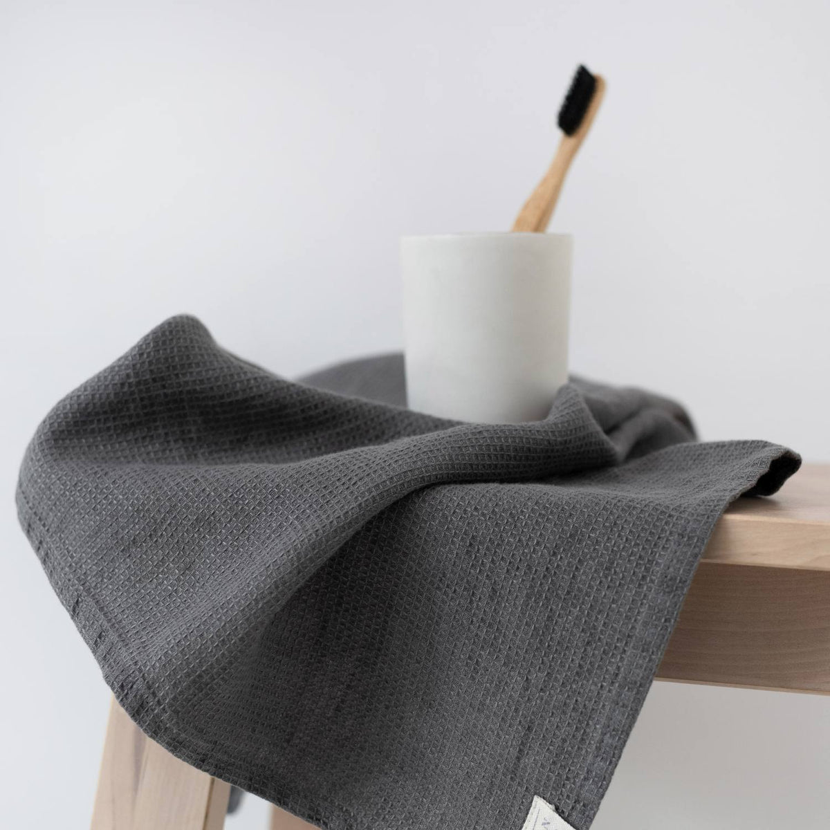 Honeycomb Fine Waffle Towel - Charcoal