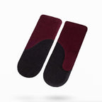 Felted Wool Mittens - Bordeaux, Black