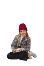 100% Baby Alpaca Cable Hat for Kids - Mulberry