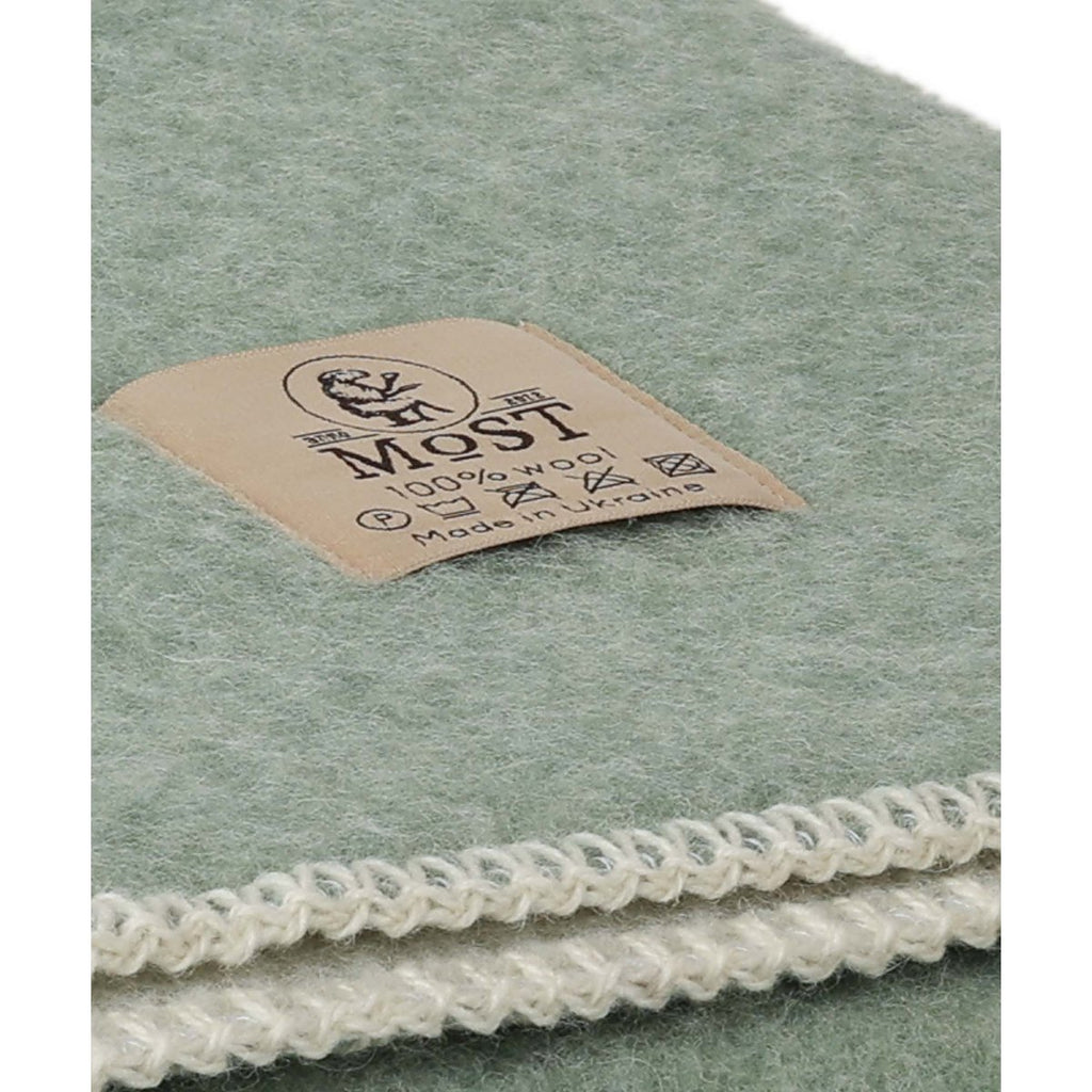 Wool Crib Blanket – Cool Mint, 100 × 140 cm