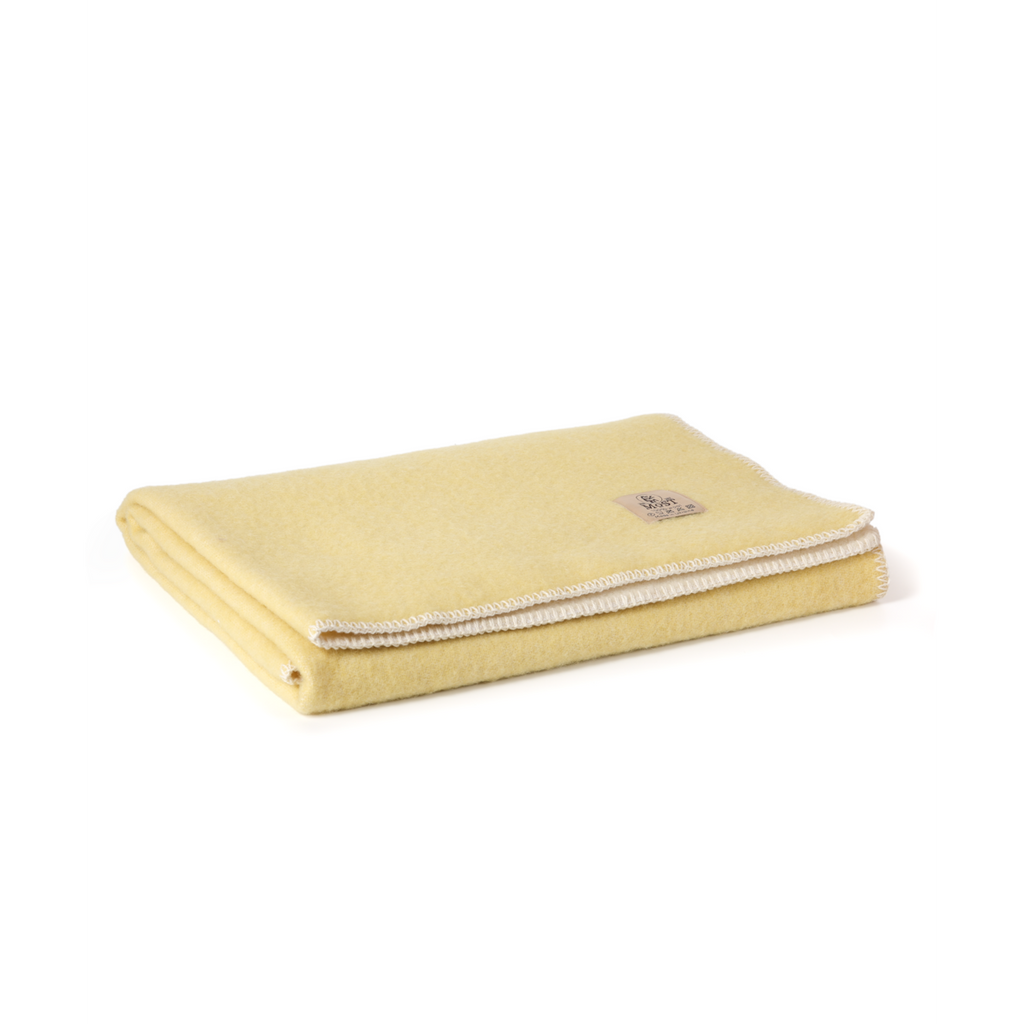 Wool Crib Blanket – Lemon, 100 × 140 cm