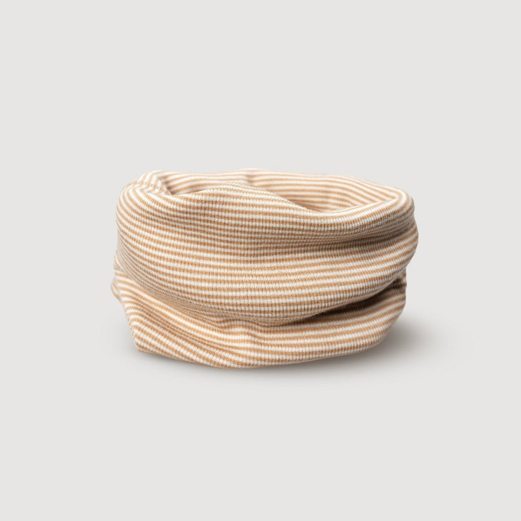 Kids' Merino Rib Infinity Scarf – Fawn Stripe