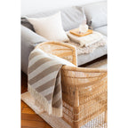 Filip Jacquard Wool Throw – Beige, 130 × 180 cm