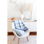 Felix Jacquard Wool Throw – Blue, 130 × 180 cm