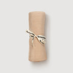 Merino Rib Swaddle Blanket – Fawn Stripe