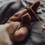 Merino Knitted Baby Booties – Fawn