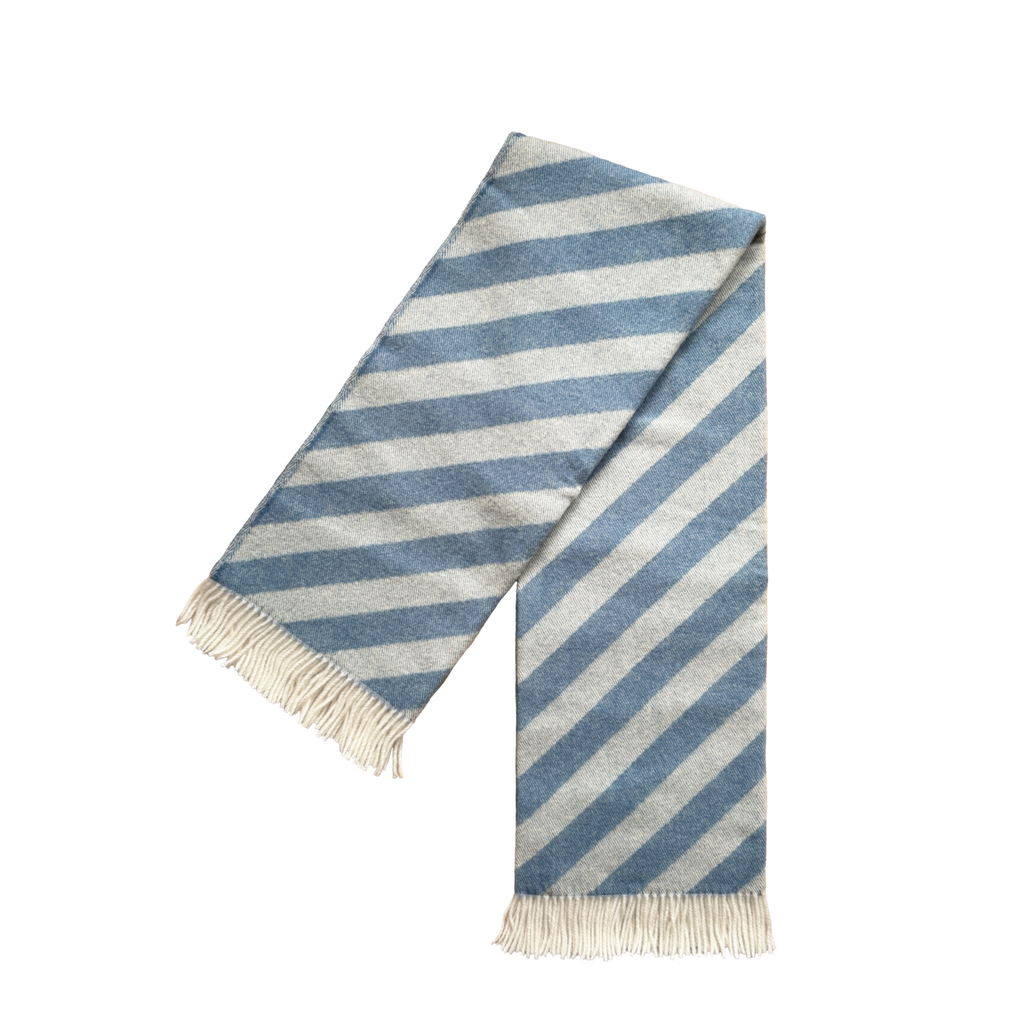 Filip Jacquard Wool Throw – Blue, 130 × 180 cm