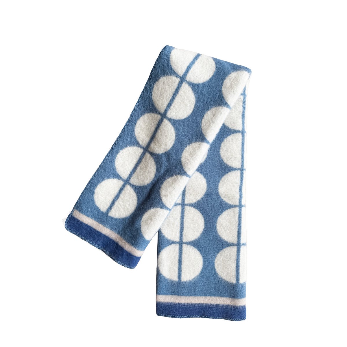 Felix Jacquard Wool Throw – Blue, 130 × 180 cm