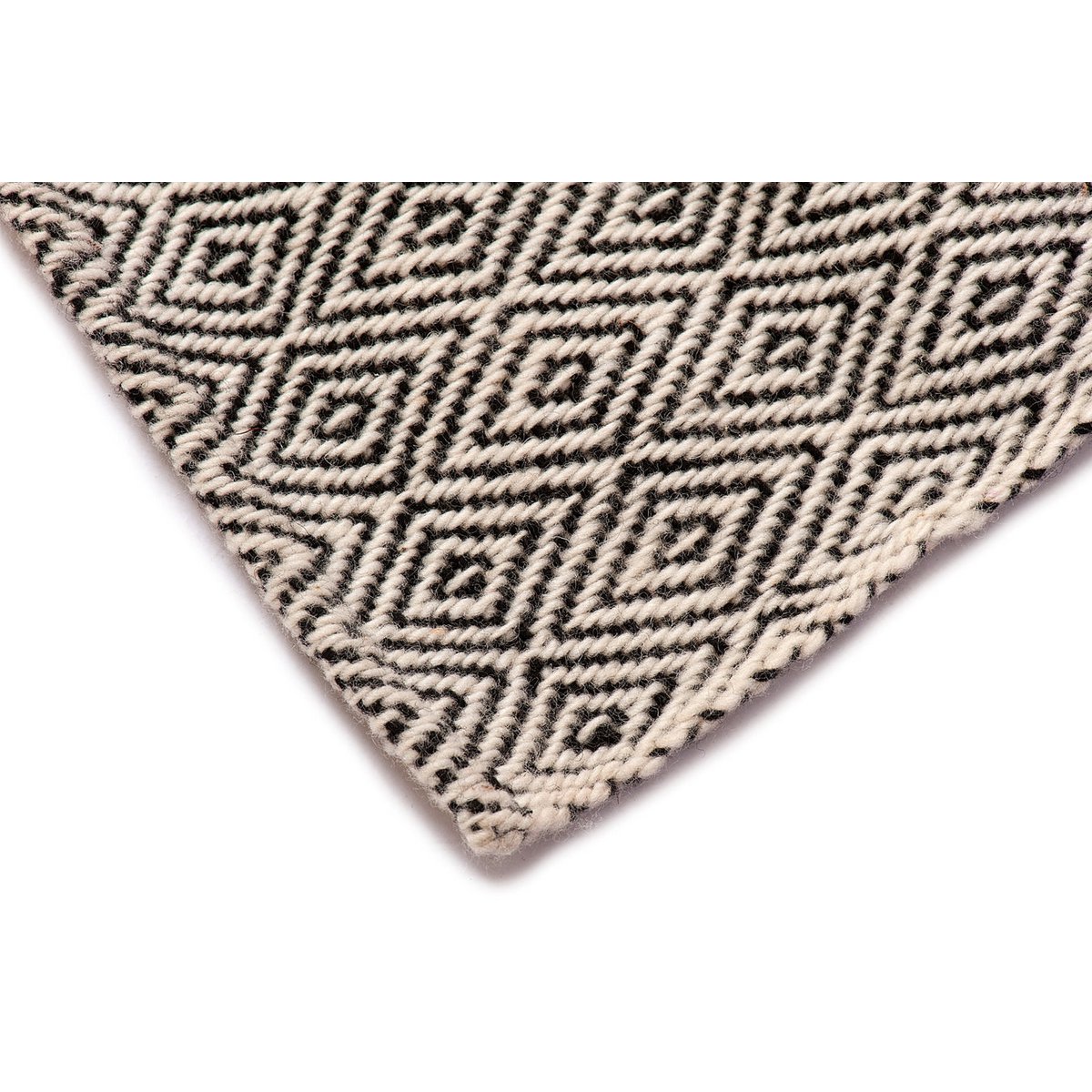 Rombo Wool Rug – Black & White, Small