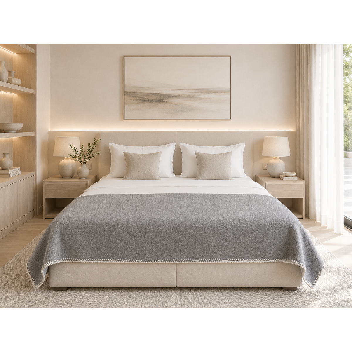 Wool Bed Runner – Wild Dove, 130 × 250 cm