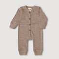 Baby Merino Rib Playsuit – Sand
