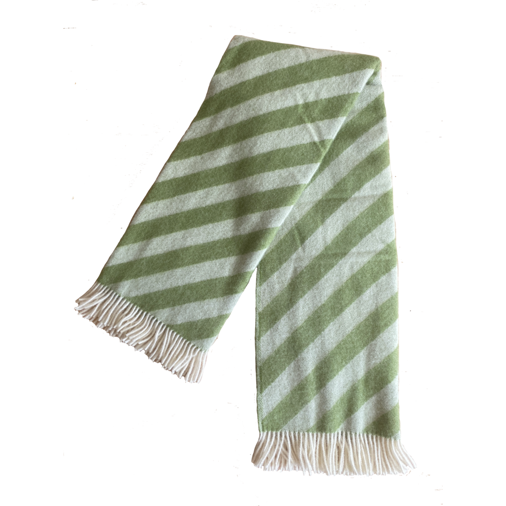 Filip Jacquard Wool Throw – Green, 130 × 180 cm
