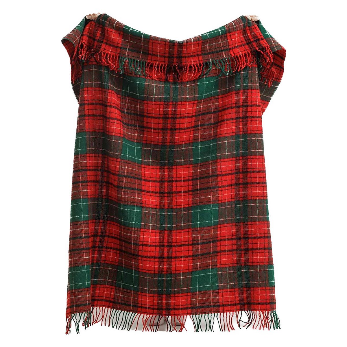 Tartan Noel Wool Throw – Red & Green