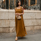 Linen Fugue Dress - Bronze