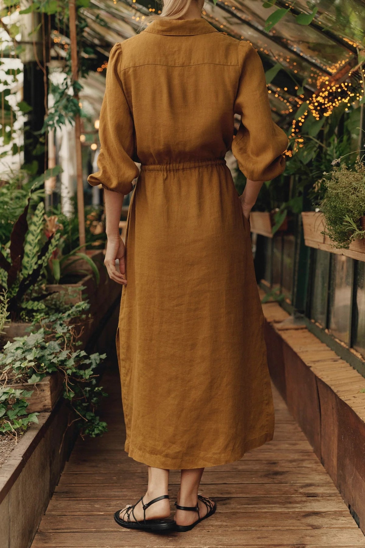 Linen Rhapsody Dress - Bronze
