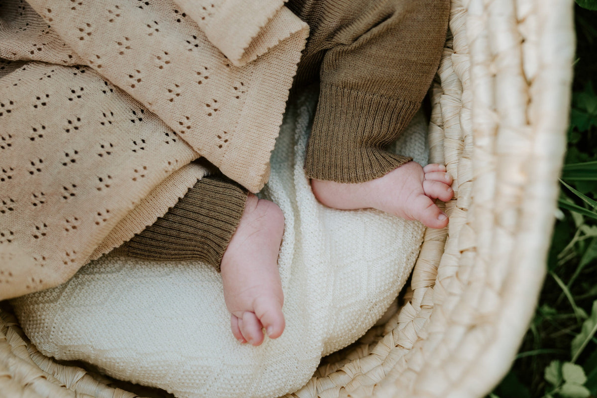 Merino wool baby blanket LOVE