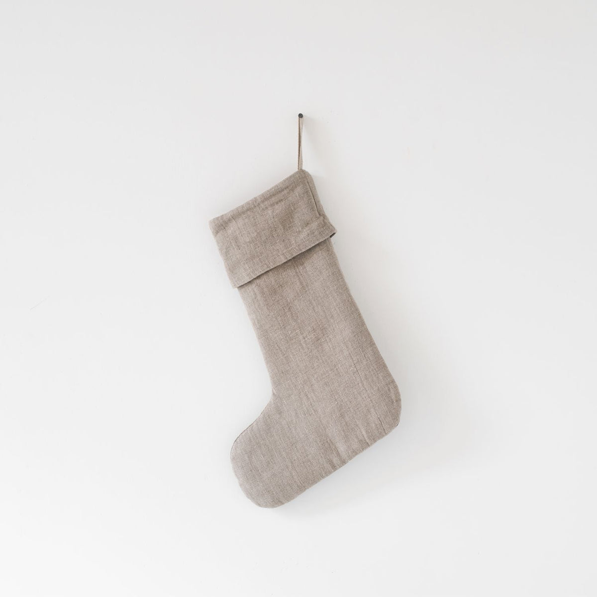 Natural Linen Christmas Stocking